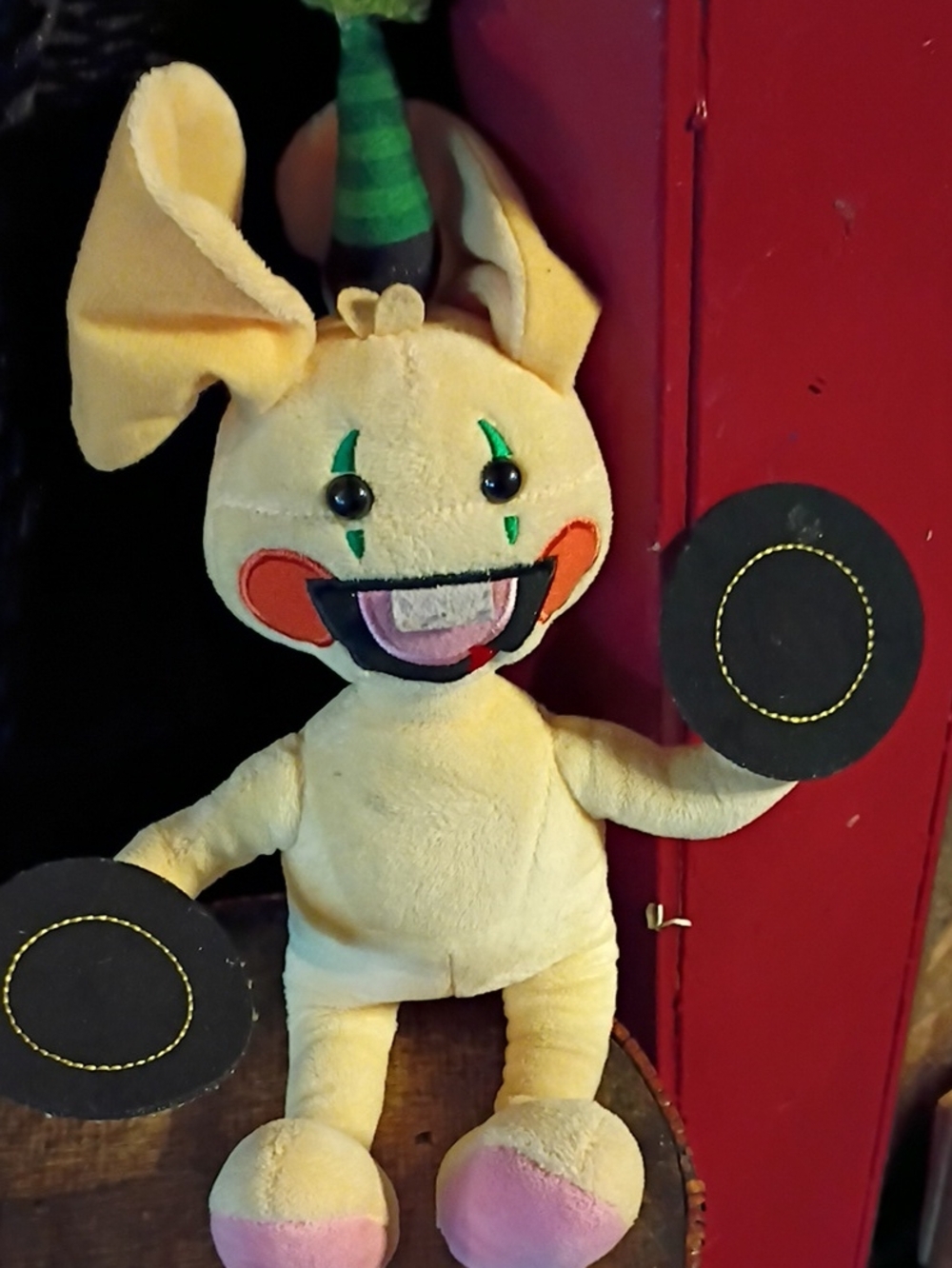 Yellow Bunny Clown Plush Toy with Pink Accents (Bunzo)